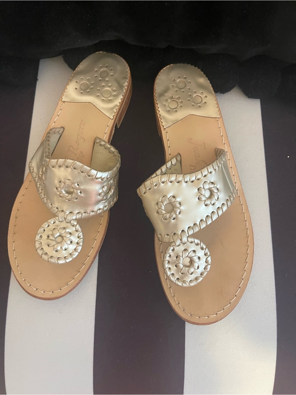 Jack Rogers Metallic Gold Leather Sandals